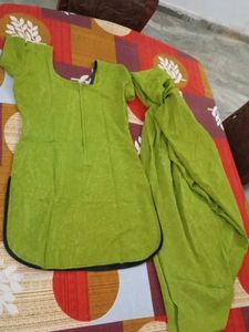Fresh Green 💚 Suit With Semi Patiala Salwar