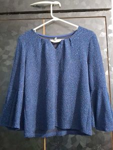 Elegant Blue Embellished Top