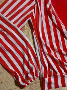 Red &amp; White Striped Long Sleeve Top