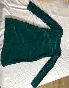 Emerald Green Velvet Mini Dress
