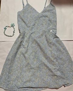 Spaghetti Strap Blue Dress
