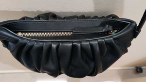 Black Gathered Crossbody Bag