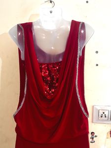 Elegant Red Party Gown