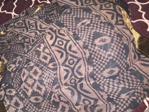 beautiful black saree with Patterned Blouse