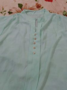 Mint Green Button-Down Top
