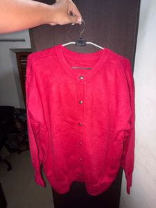 Red Cardigan Sweater