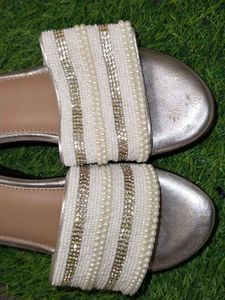 Ket. Pearl Beaded Slides - Size 38