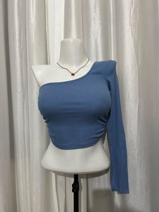 Blue One-Shoulder Top