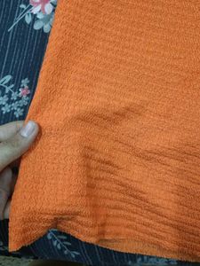 Orange Gauze Wide Leg Pants