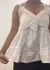 White Hakoba Strap Aline Top