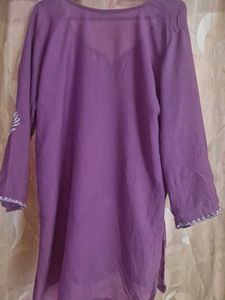 Embroidered Purple Kurta