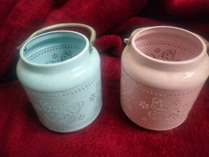 Metal Cutwork Jars (Pair)