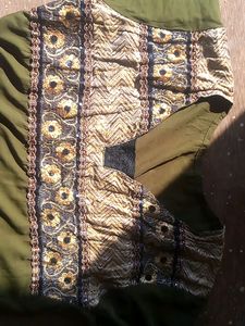 Cute Dress With Threads Work On Upper Side