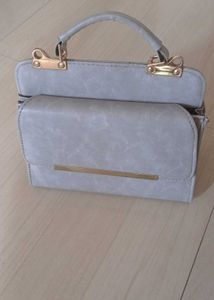 powder blue sturdy hand bag