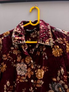 Floral Burgundy Top