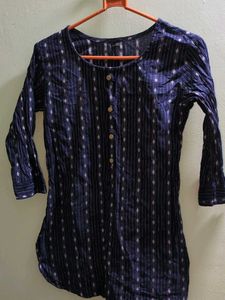 Striped Navy Blue short Kurti