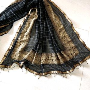 Black Golden Embroydry Saree