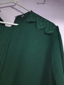 dark green abaya with dupatta