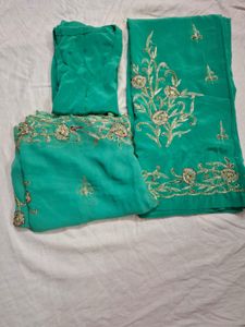 Fancy Peacock Green Lehenga Choli/saree Set