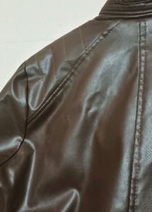 Unisex Brown Solid Leather Jacket🧥