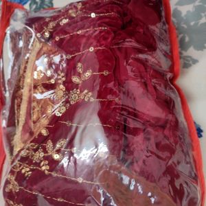 Trendy velvet gown with Koti set😍