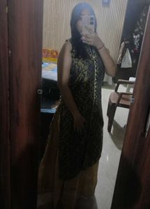 Partywear Kurta Skirt And Dupatta Set