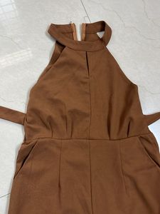 Brown Halter Jumpsuit