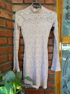 Lace baby pink Bodycon Mini Dress