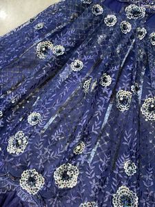 Elegant Blue Embroidered Gown