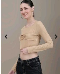 Stylish Beige Crop Top