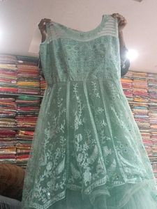 Elegant Mint Green Ethnic Gown