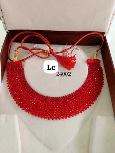 Red &amp; Gold Beaded Necklace