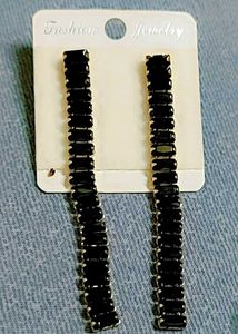 Black Linear Earrings