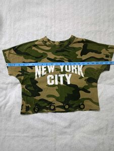 Army Print Crop Top