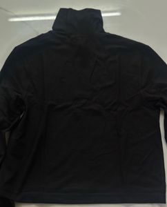 Turtle-Neck Black Cropped T-shirt, Size - 32-34