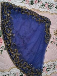 Elegant blue 💙 Embellished poncho