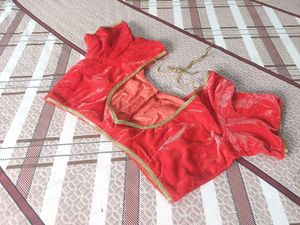 Red Velvet Blouse