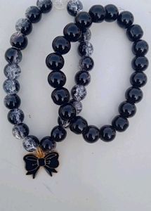 Black Beaded Bracelet Set