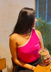 Pink One Side Tank Top..