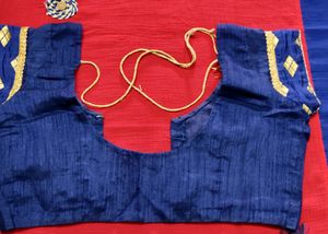 😍♥️Beautiful Red Blue Saree😍♥️
