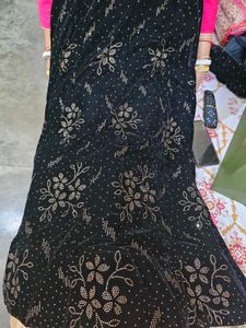 Black Velvet Lehenga Embellished Design