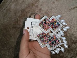 Colorful Beaded Statement Earrings