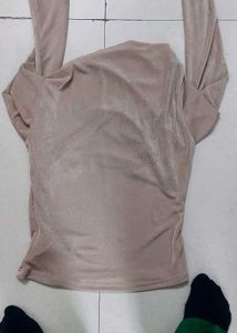 Beige Long Sleeve Top