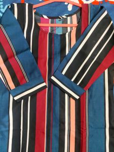 Striped A-line Kurta - XL