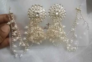 Pearl Bahubali Earrings For Women