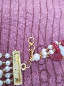 Red &amp; Pearl Bracelet