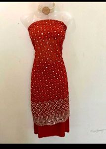 Elegant Red Dress Material