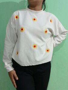 White Crop Sweater