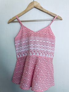 Ville Clothing Casual Printed, Embroidered Women Pink Top