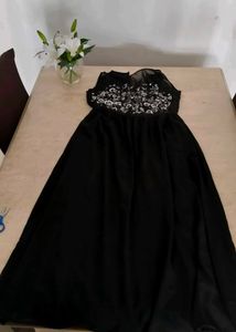 Embellished Party Wear Black Gown!!
